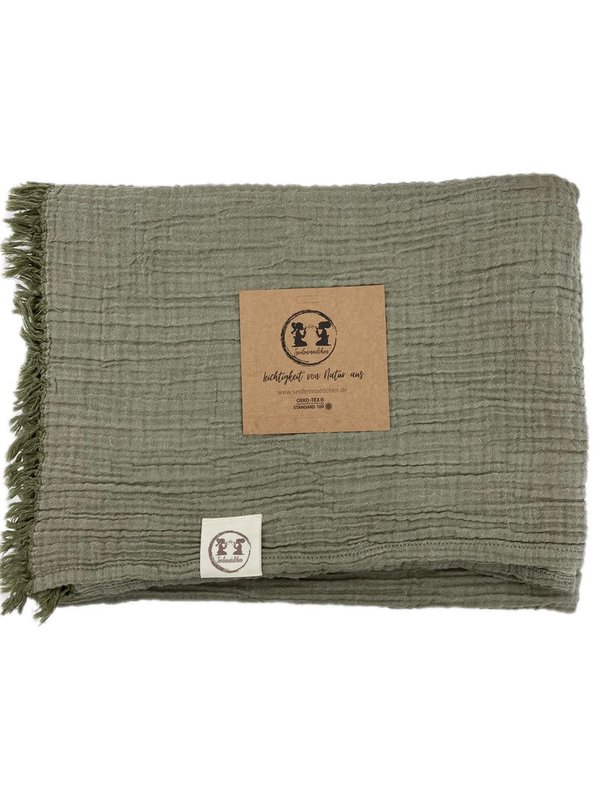 Tagesdecke Blanket SYLT aus 100% Baumwoll-Musselin 4-lagig